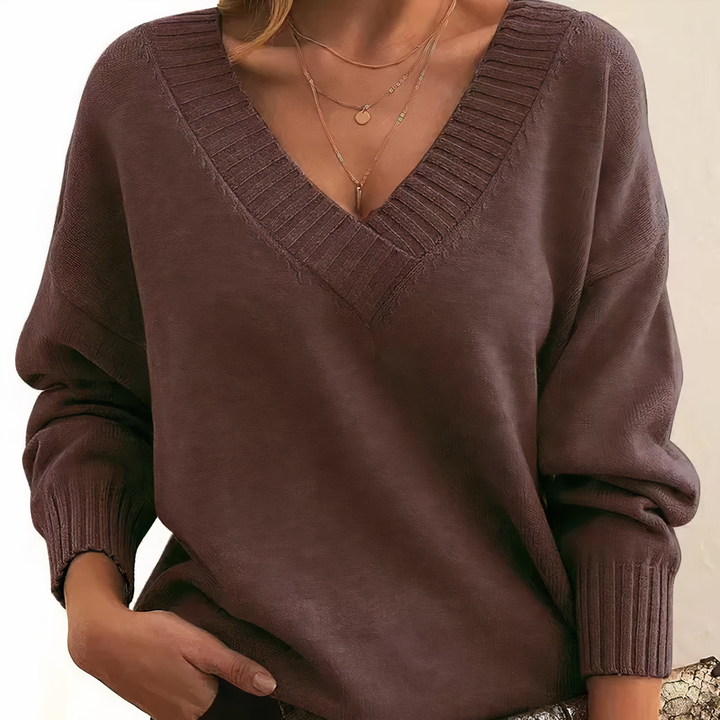 Womens Jumper with Crew Neckline and Long Sleeves