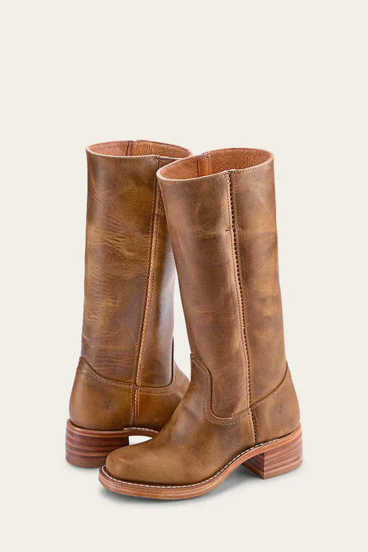 Women’s Knee-High Boots with Inner Side Zipper and Block Heel
