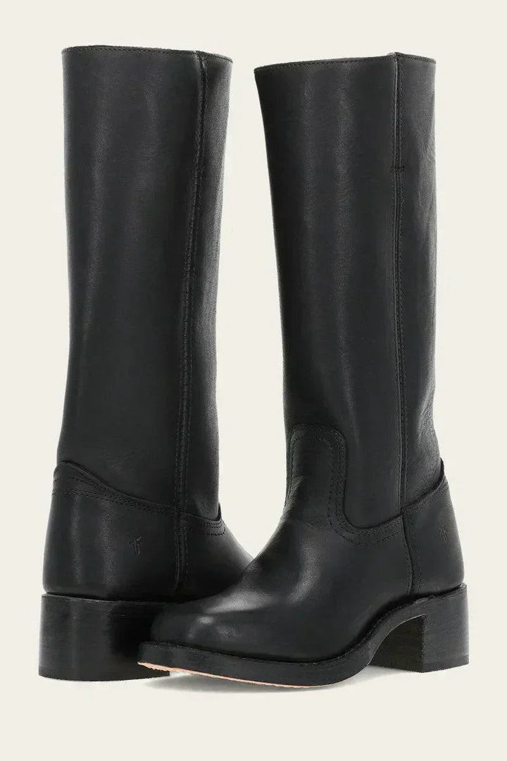 Women’s Knee-High Boots with Inner Side Zipper and Block Heel