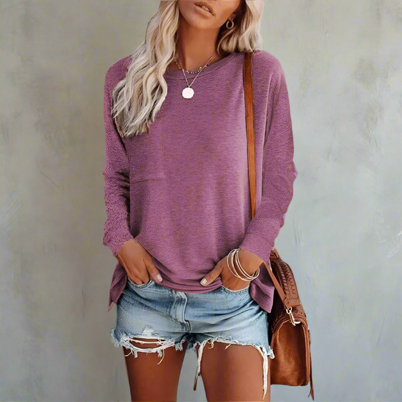 Women's Long Sleeve T-shirt with Pocket and Full Sleeves