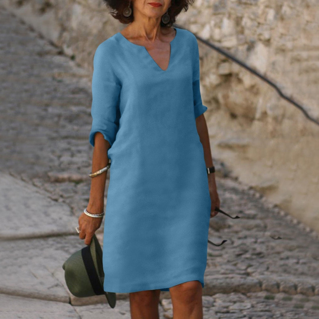 Women’s Midi Summer Dress with Simple Design
