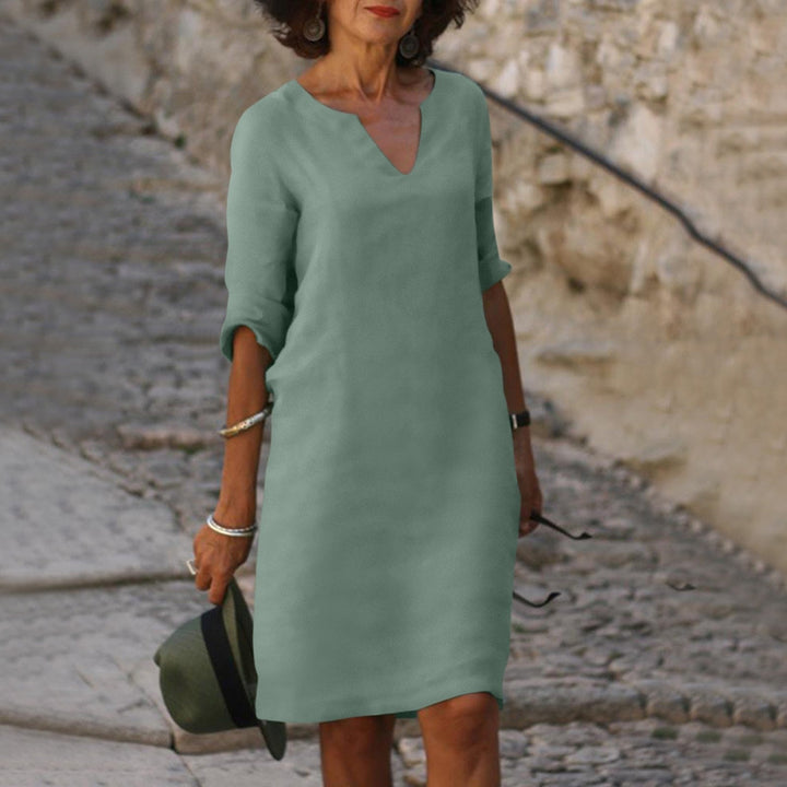 Women’s Midi Summer Dress with Simple Design