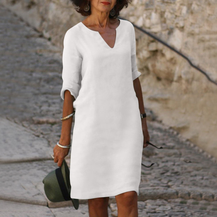 Women’s Midi Summer Dress with Simple Design