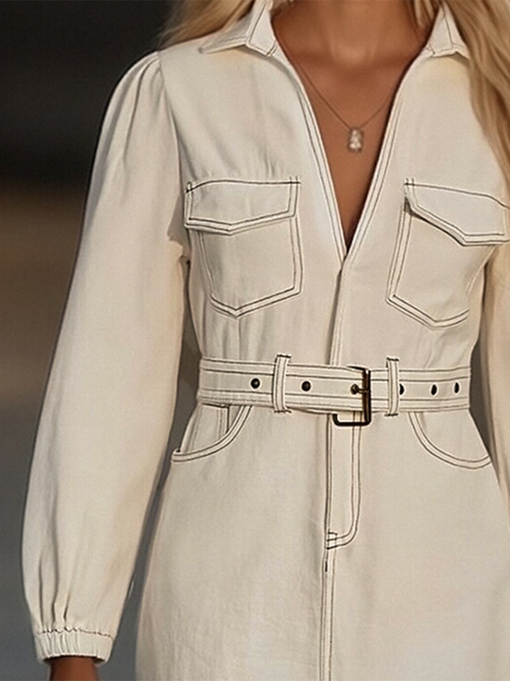 Women’s Mini Dress with Tassel Splicing and Relaxed Fit