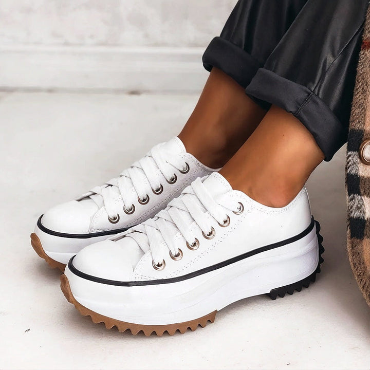 Women’s Platform Sneakers with Canvas Upper and EVA Cushioning