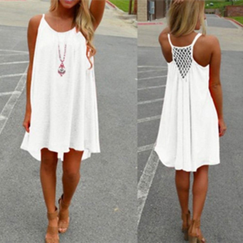 Women’s Summer Beach Mini Dress with Spaghetti Straps