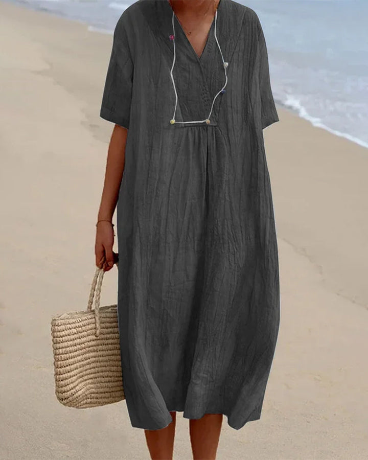 Women’s Summer Dress with Fitted Cut and Flared