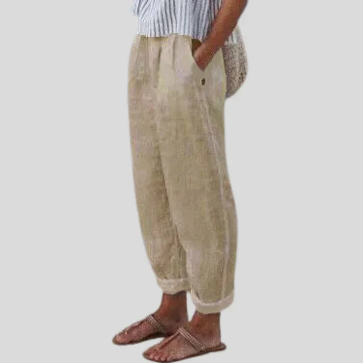 Women’s Trousers with Side Pockets and Button Closure