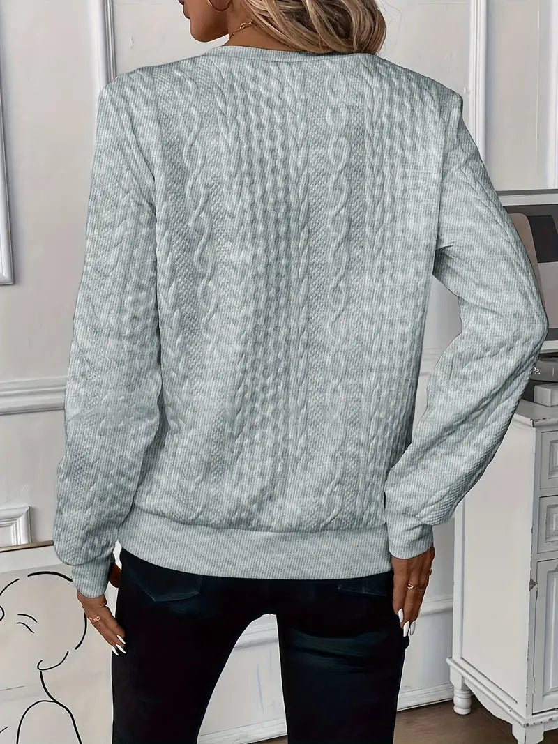 Women’s Zip-Up Jumper with Long Sleeves and Front Zip