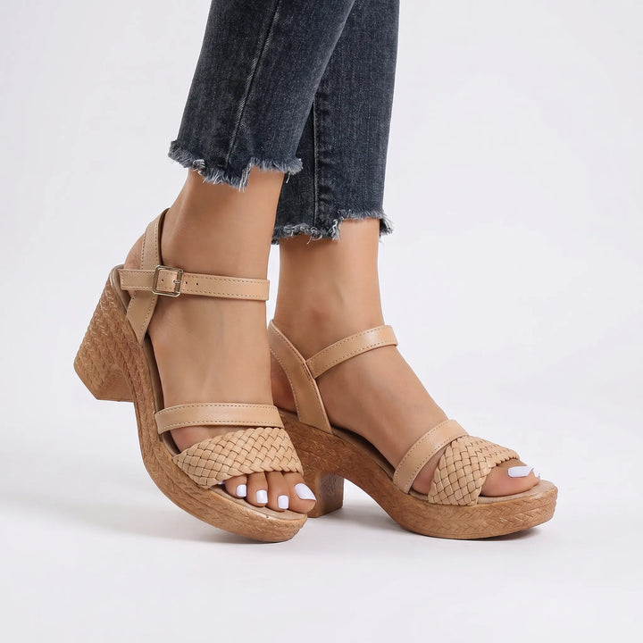 Wovella - Woven Toe-Strap Platform Sandal