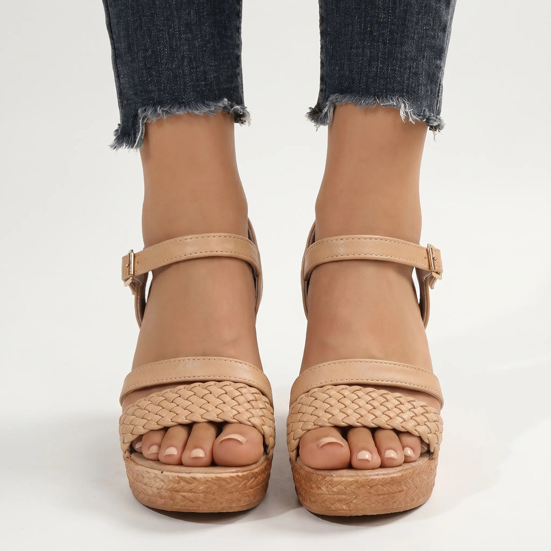 Wovella - Woven Toe-Strap Platform Sandal